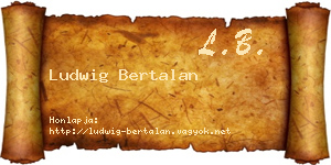 Ludwig Bertalan névjegykártya